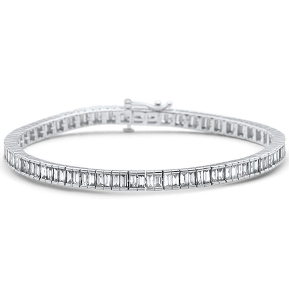 Muse Jewelry 3.52ct G SI 14K White Gold Diamond Baguette Diamond Tennis Bracelet 7" Long