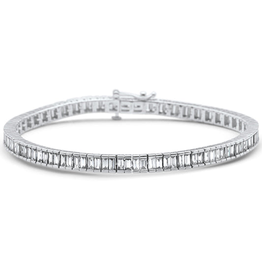Muse Jewelry 3.52ct G SI 14K White Gold Diamond Baguette Diamond Tennis Bracelet 7" Long
