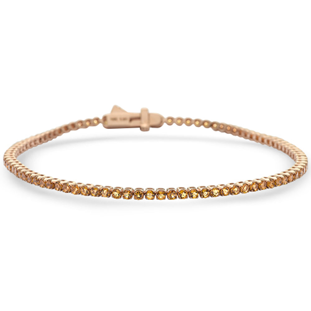 Muse Jewelry 2.13ct G SI 14K Rose Gold Natural Citrine Gemstone Tennis Bracelet