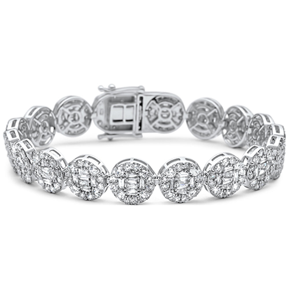 Muse Jewelry 12.09ct G SI 14K White Gold Round & Baguette Diamond Bracelet