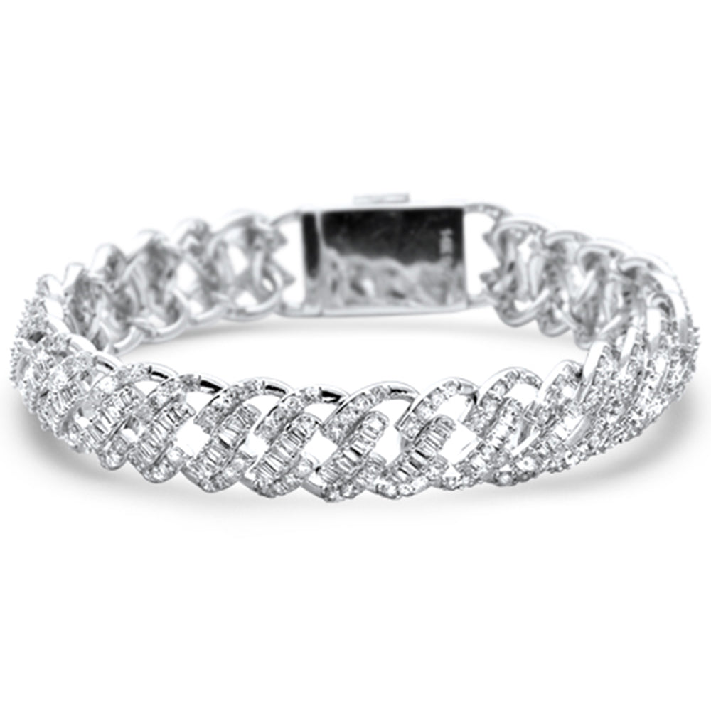 Muse Jewelry 9.47ct G SI 14K White Gold Round & Baguette Diamond Bracelet