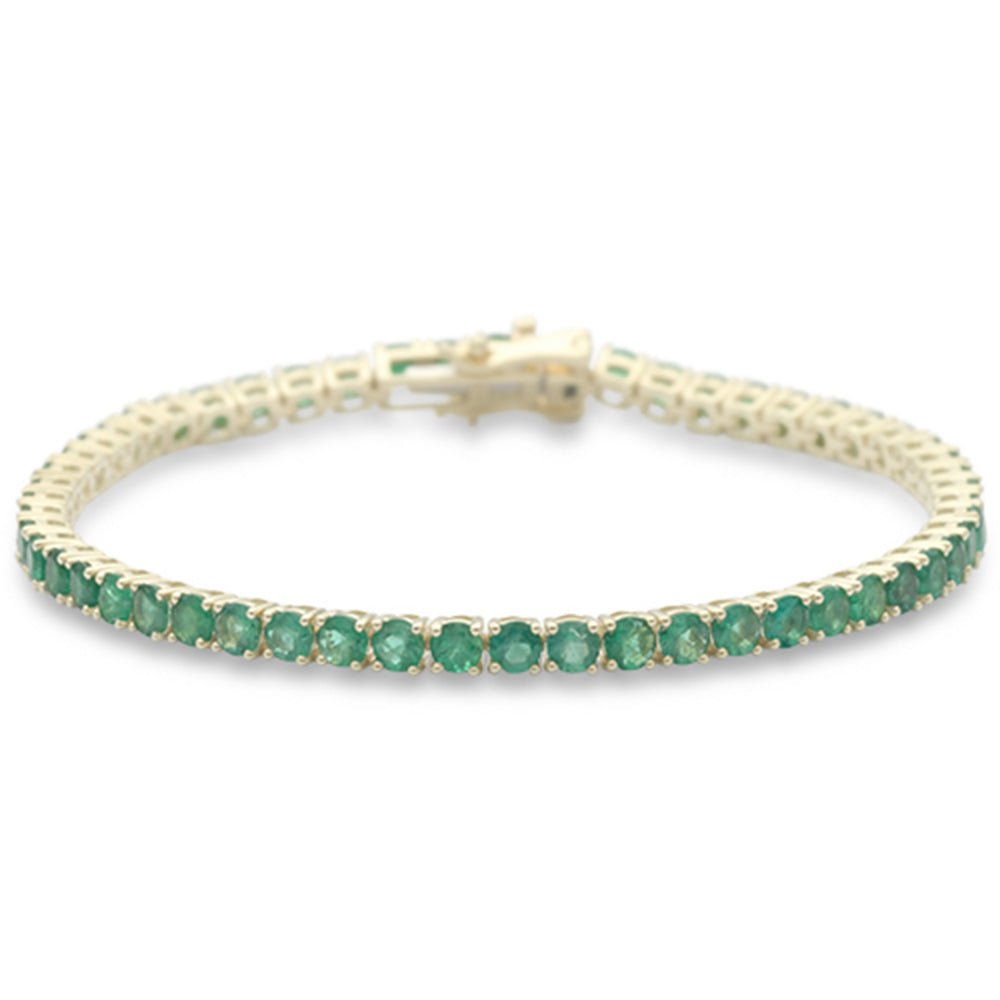 Muse Jewelry 5.23ct G SI 14K Yellow Gold Emerald Gemstones Tennis Bracelet