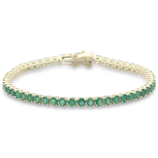 Muse Jewelry 5.23ct G SI 14K Yellow Gold Emerald Gemstones Tennis Bracelet