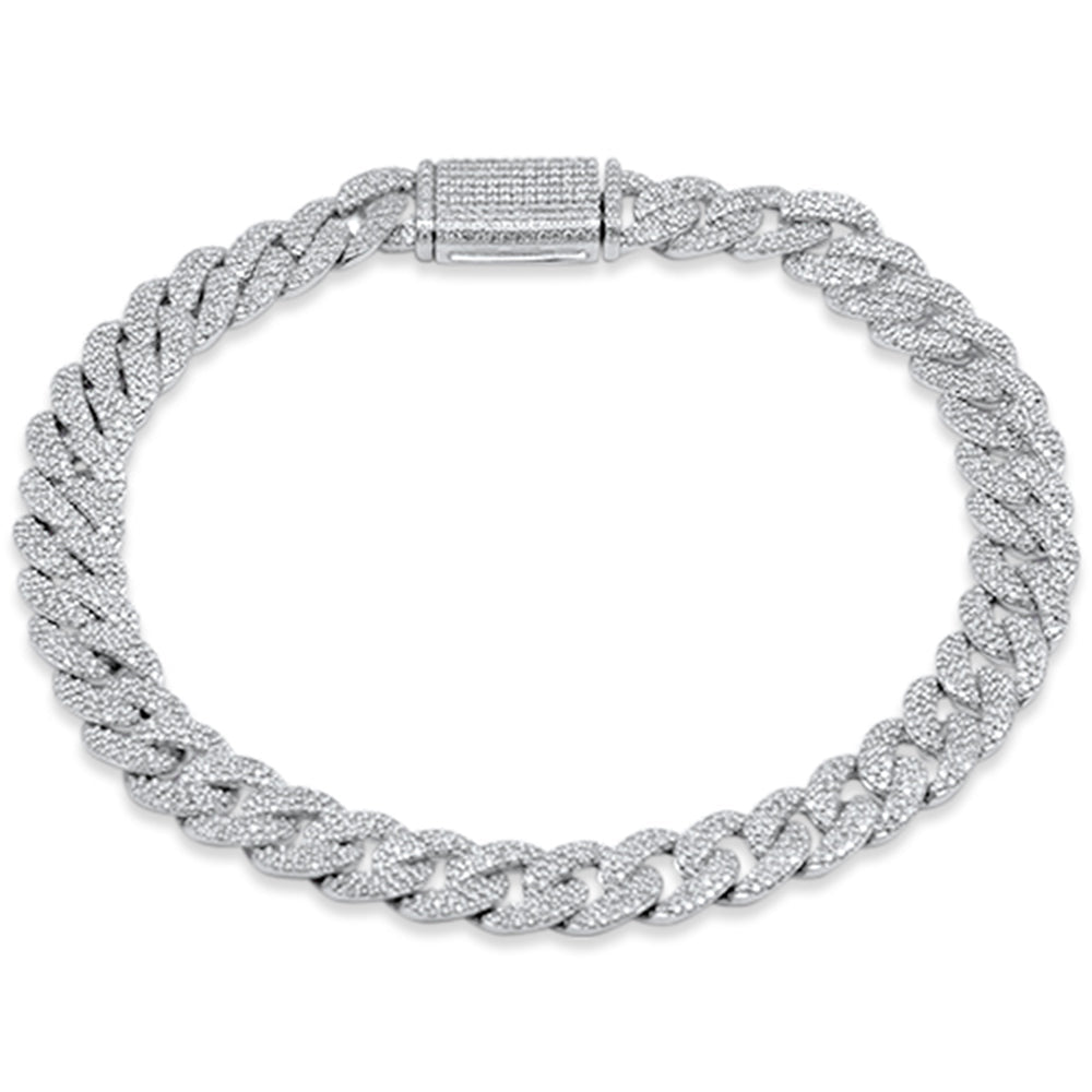 Muse Jewelry 2.70ct G SI 14K White Gold Diamond Cuban Bracelet 8" Long