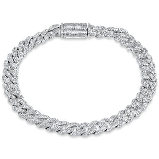 Muse Jewelry 2.70ct G SI 14K White Gold Diamond Cuban Bracelet 8" Long