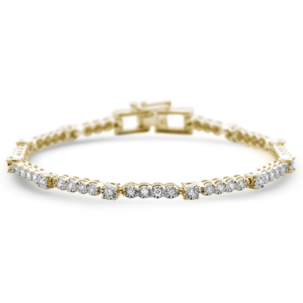 Muse Jewelry 1.00ct G SI 14K Yellow Gold Diamond Miracle Illusion Bracelet 7" Long