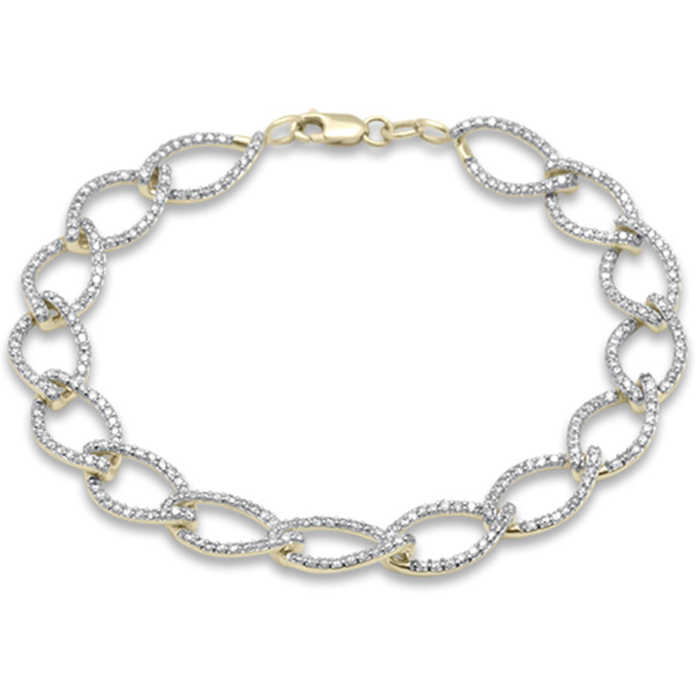 Muse Jewelry 1.91ct G SI 14K Yellow Gold Diamond Marquise Shape Link Bracelet
