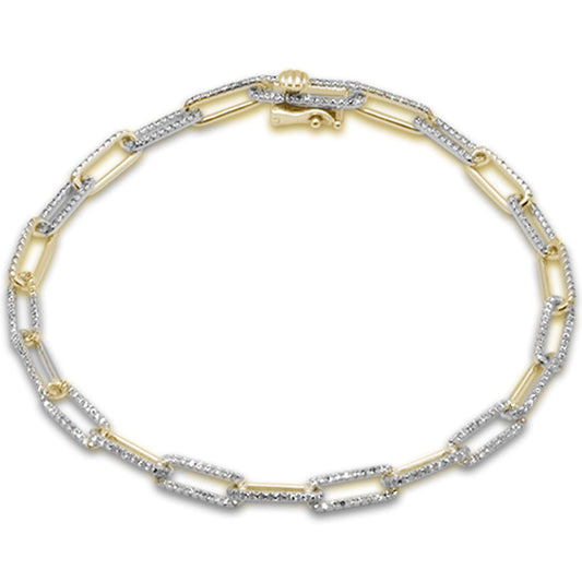 Muse Jewelry .81ct G SI 14K Yellow Gold Diamond Paperclip Bracelet