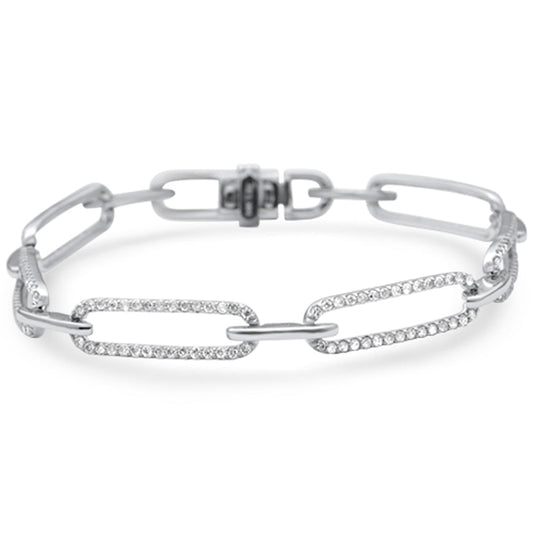 Muse Jewelry 1.47ct G SI 14K White Gold Diamond Paperclip Bracelet