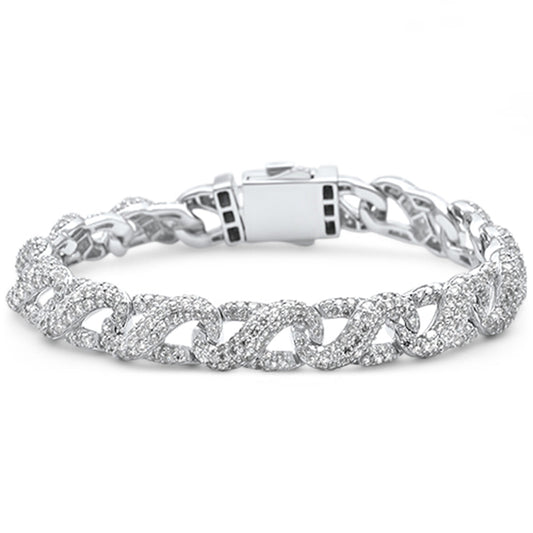 Muse Jewelry 10.77ct G SI 14K White Gold Diamond Infinity Link Bracelet 8"