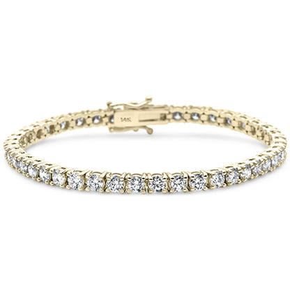 Muse Jewelry 3.12ct G SI 14K Yellow Gold Round Diamond Tennis Bracelet 7" Long