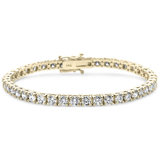 Muse Jewelry 3.12ct G SI 14K Yellow Gold Round Diamond Tennis Bracelet 7" Long