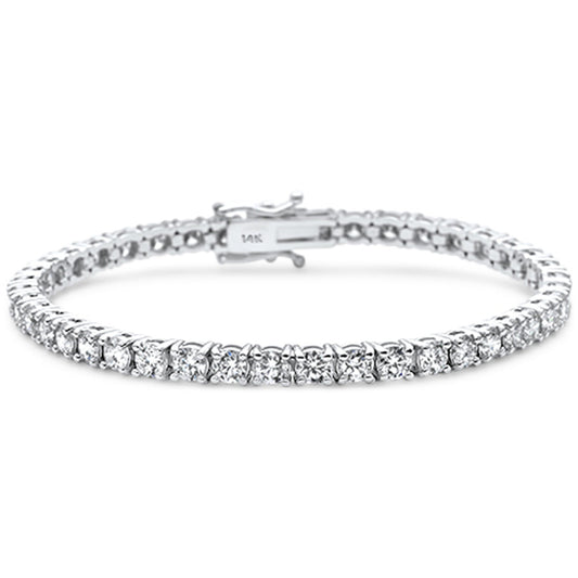 Muse Jewelry 3.04ct G SI 14K White Gold Round Diamond Tennis Bracelet 7" Long