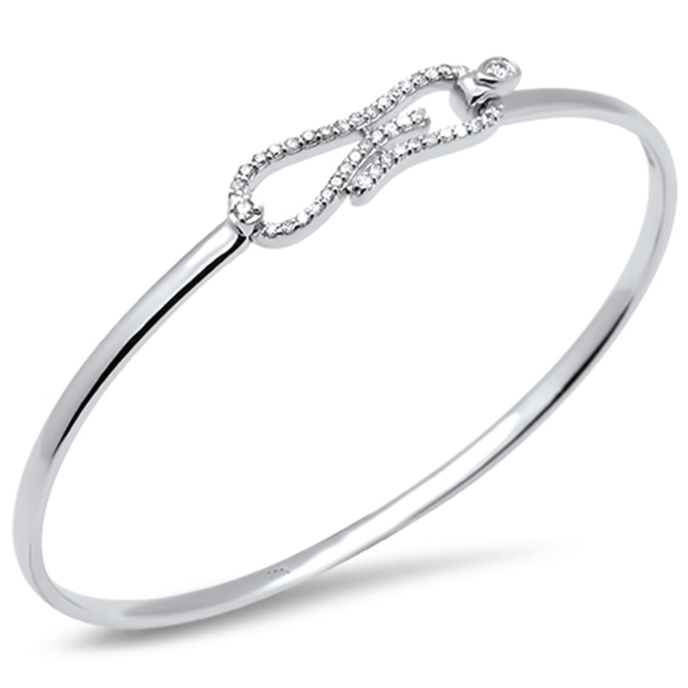 Muse Jewelry .38ct G SI 14K White Gold Diamond Hook Bangle Bracelet