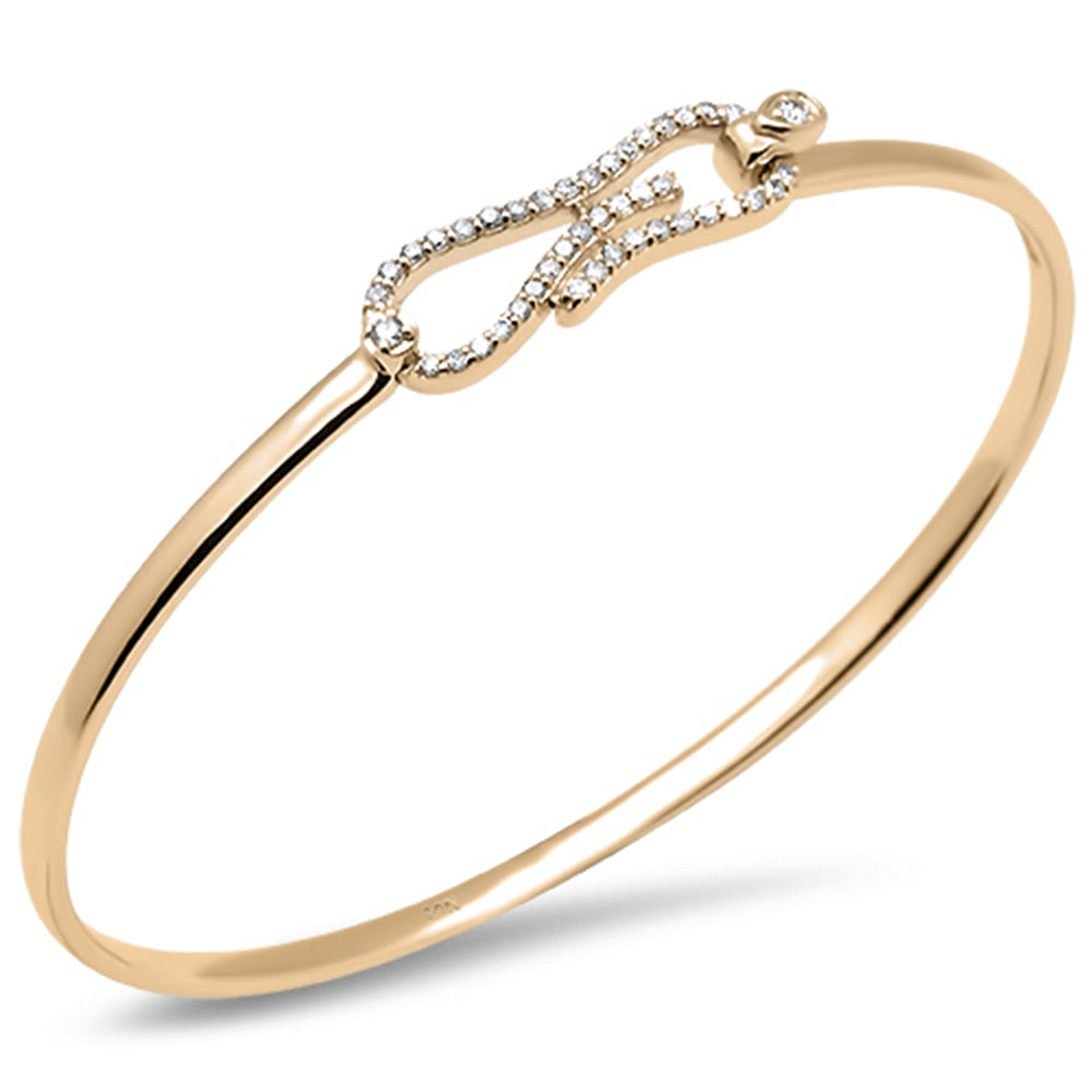 Muse Jewelry .38ct G SI 14K Yellow Gold Diamond Hook Bangle Bracelet