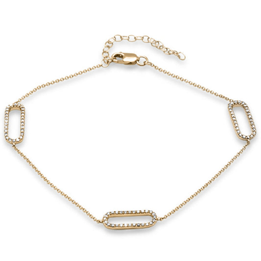 Muse Jewelry .42ct G SI 14K Yellow Gold Diamond Paperclip Style Chain Bracelet