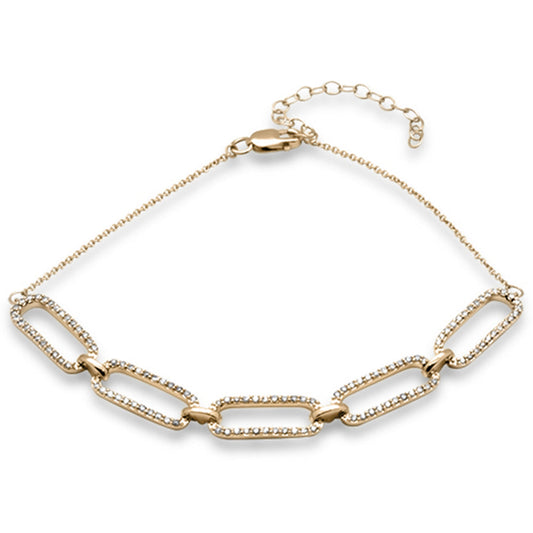 Muse Jewelry .54ct G SI 14K Yellow Gold Diamond Paperclip Style Chain Bracelet