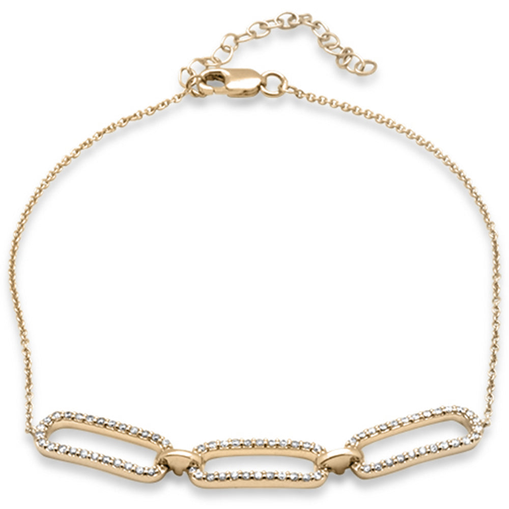 Muse Jewelry .33ct G SI 14K Yellow Gold Diamond Paperclip Style Chain Bracelet