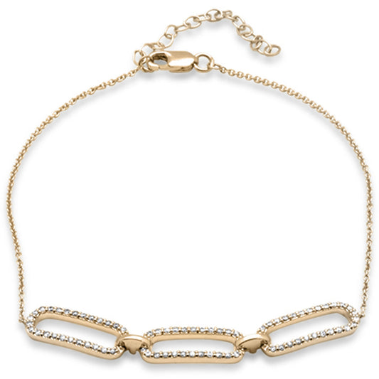 Muse Jewelry .33ct G SI 14K Yellow Gold Diamond Paperclip Style Chain Bracelet