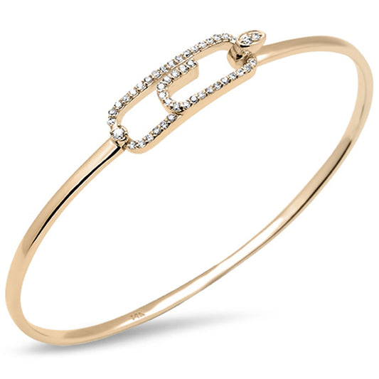 Muse Jewelry .34ct G SI 14K Yellow Gold Diamond Hook Bangle Bracelet