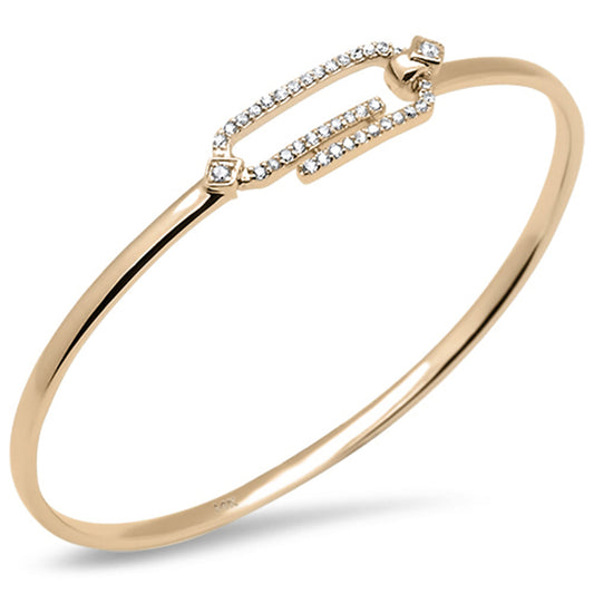 Muse Jewelry .31ct G SI 14K Yellow Gold Diamond Hook Bangle Bracelet