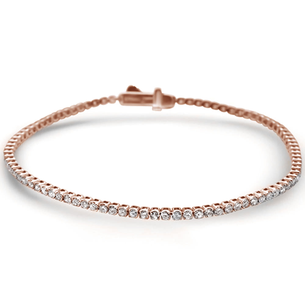 Muse Jewelry 2.05ct G SI 14K Rose Gold Diamond Tennis Bracelet 7"