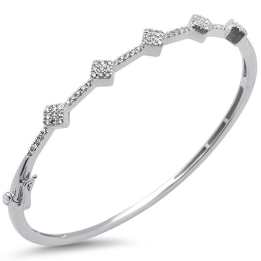 Muse Jewelry .60ct G SI 14K White Gold Diamond Bangle Bracelet 59mm