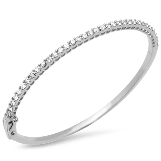 Muse Jewelry 1.00ct G SI 14K White Gold Diamond Bangle Bracelet