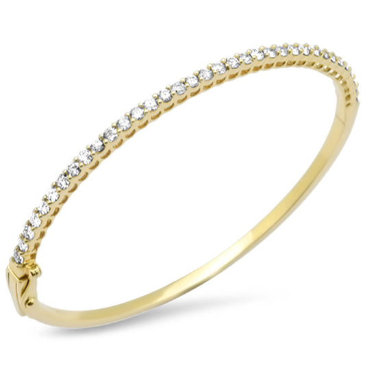 Muse Jewelry 2.05ct G SI 14K Yellow Gold Diamond Bangle Bracelet 7.25" Wrist Size