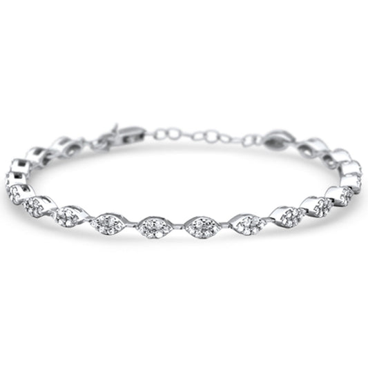 Muse Jewelry .81ct G SI 14K White Gold Diamond Marquise Shape Bracelet 5+2" Ext