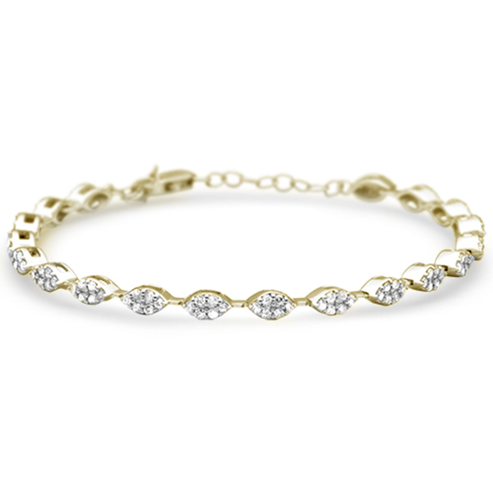 Muse Jewelry .81ct G SI 14K Yellow Gold Diamond Marquise Shape Bracelet 5+2" Ext