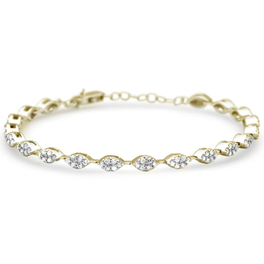 Muse Jewelry .81ct G SI 14K Yellow Gold Diamond Marquise Shape Bracelet 5+2" Ext