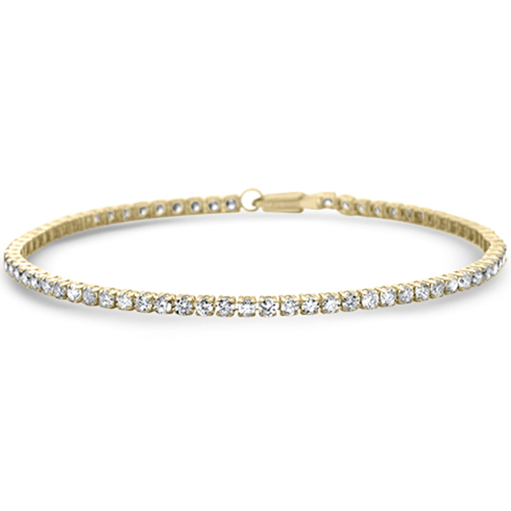 Muse Jewelry 3.00ct G SI 14K Yellow Gold Diamond Tennis Bracelet 7" Long