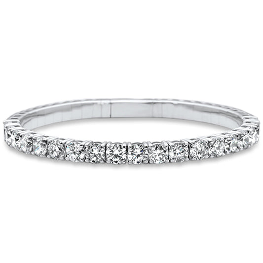 Muse Jewelry 9.70ct G SI .50ct Each Round 14K White Gold Round Diamond Flexible Bangle Bracelet