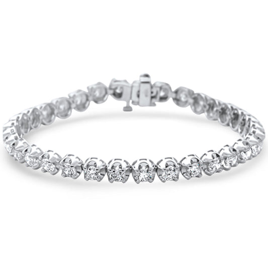 Muse Jewelry 6.15ct G SI 14K White Gold Diamond Tennis Bracelet 7" Long