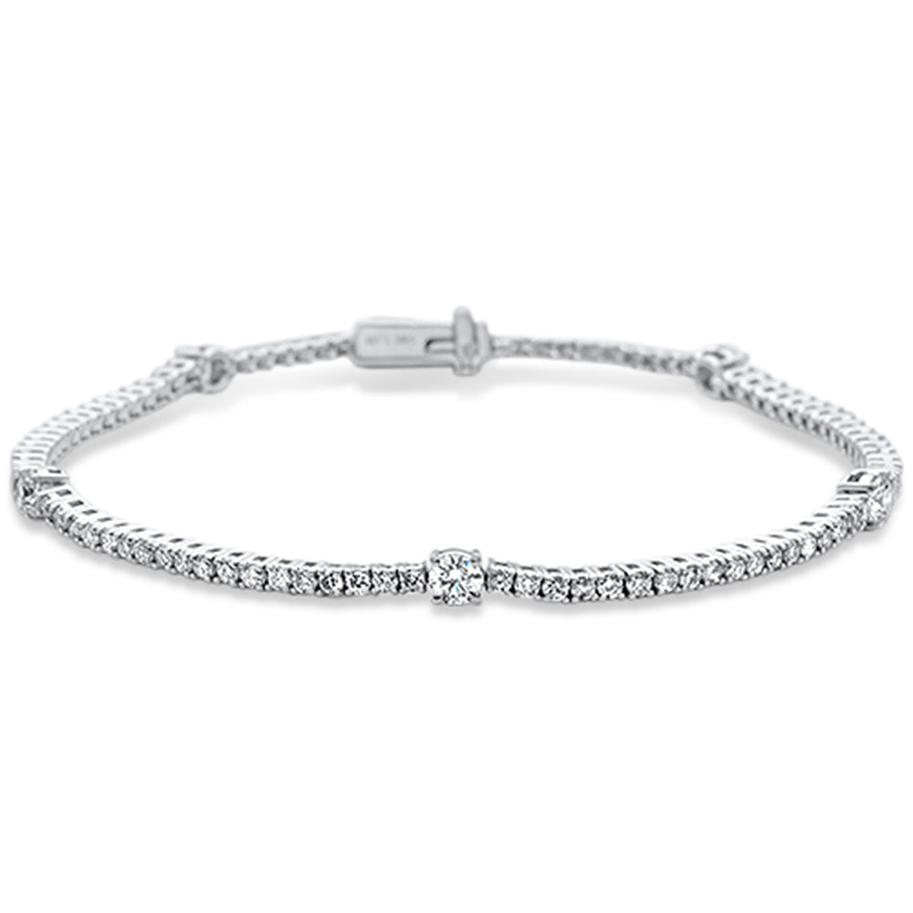 Muse Jewelry 2.50ct G SI 14K White Gold Diamond Tennis Bracelet 7" Long