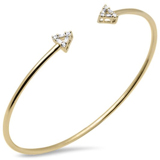 Muse Jewelry .20ct G SI 14K Yellow Gold Diamond Flexible Arrows Open Bangle Bracelet