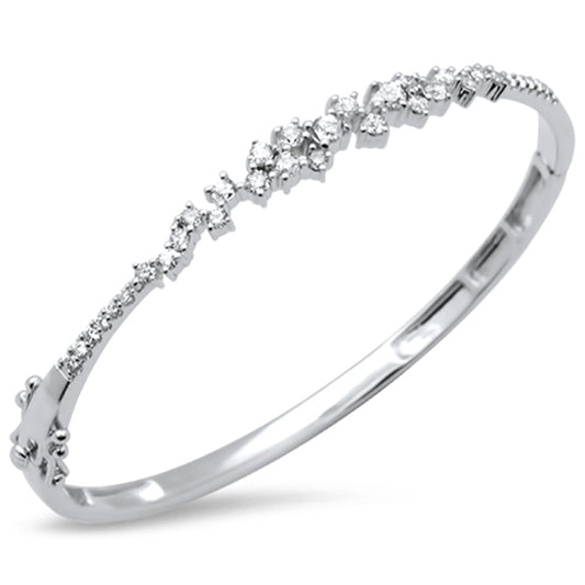 Muse Jewelry 1.26ct G SI 14K White Gold Diamond Bangle Bracelet 59mm