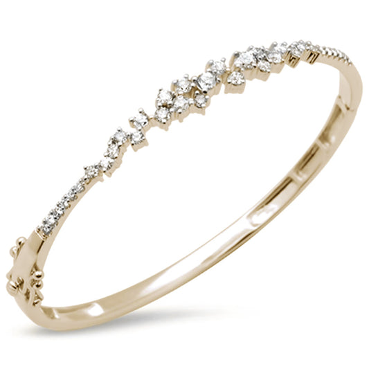 Muse Jewelry 1.24ct G SI 14K Yellow Gold Diamond Bangle Bracelet 59mm