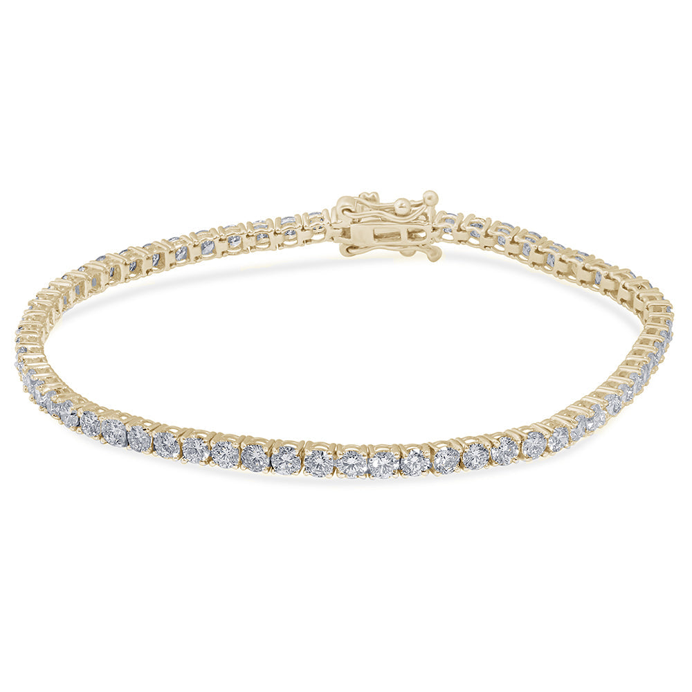 Muse Jewelry 3.97ct 14KT Yellow Gold Diamond Tennis Bracelet 7"