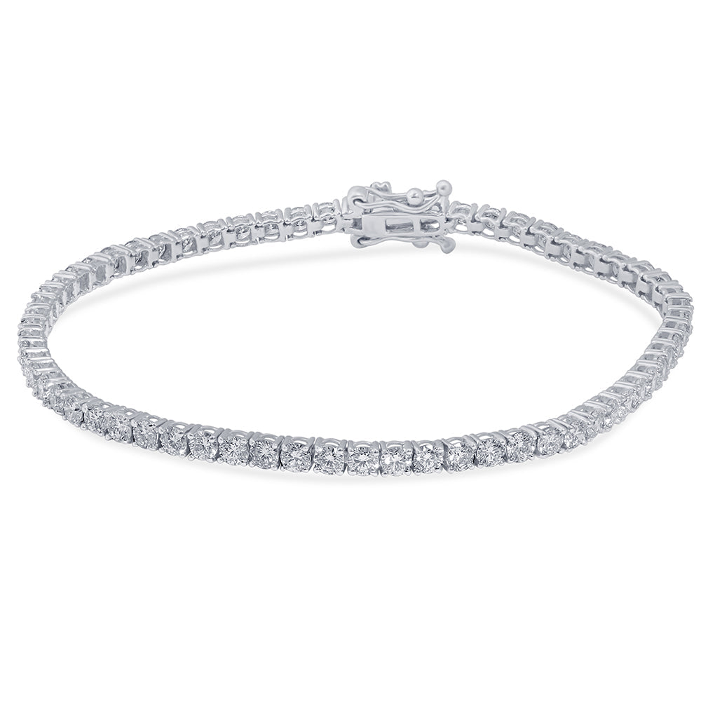 Muse Jewelry 4.07ct 14KT White Gold Diamond Tennis Bracelet 7" Long