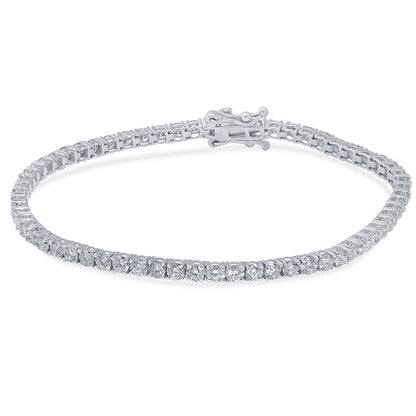 Muse Jewelry 4.07ct 14KT White Gold Diamond Tennis Bracelet 7" Long