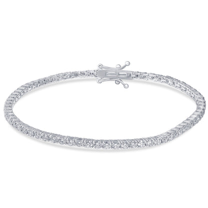 Muse Jewelry 3.00ct 14KT White Gold Diamond Tennis Bracelet 7"