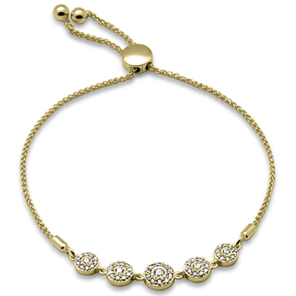 Muse Jewelry .47ct G SI 14K Yellow Gold Diamond Adjustable Bola Bracelet 7.25" Long Adjustable