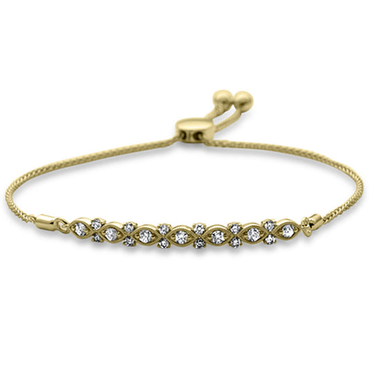Muse Jewelry .49ct G SI 14K Yellow Gold Diamond Adjustable Bola Bracelet 7" Long Adjustable