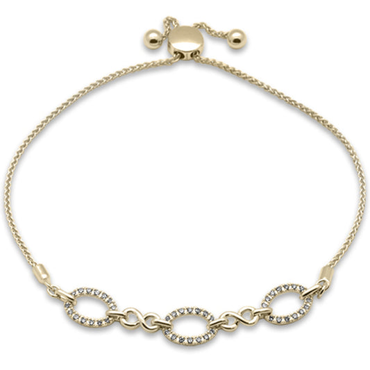 Muse Jewelry .20ct G SI 14K Yellow Gold Diamond Adjustable Bola Bracelet 7.25" Long Adjustable