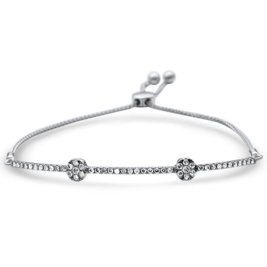 Muse Jewelry .75ct G SI 14K White Gold Diamond Adjustable Bola Bracelet 7.25" Long Adjustable