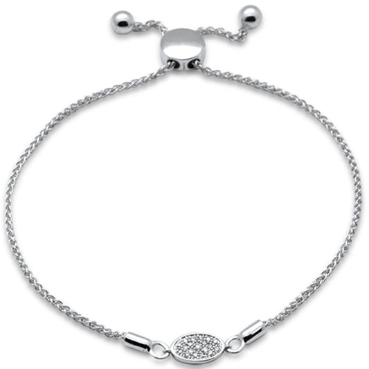 Muse Jewelry .06ct G SI 14K White Gold Diamond Adjustable Bola Bracelet 7" Long Adjustable