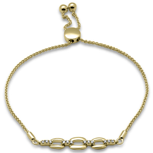 Muse Jewelry .13ct G SI 14K Yellow Gold Diamond Adjustable Bola Bracelet 7.25" Long Adjustable