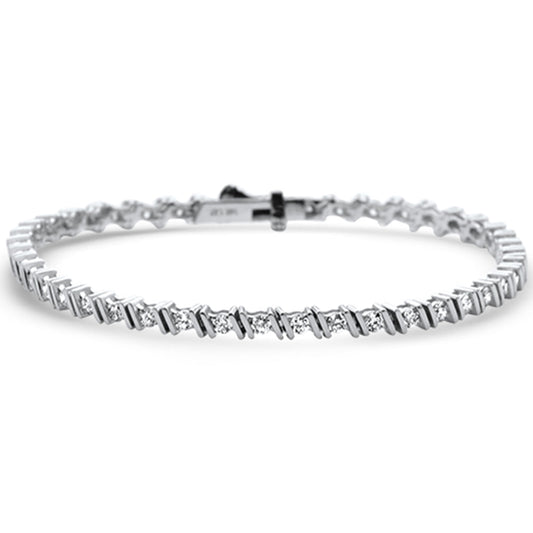Muse Jewelry 1.97ct G SI 14K White Gold Diamond Tennis Bracelet 7" Long
